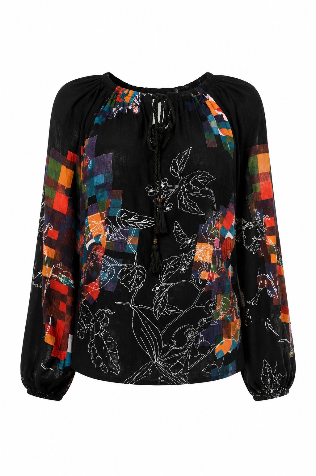 Haut floral longue manche