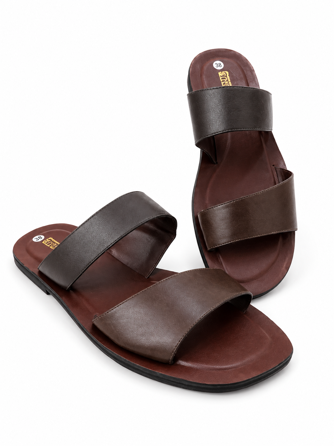 Sandales cuir marron
