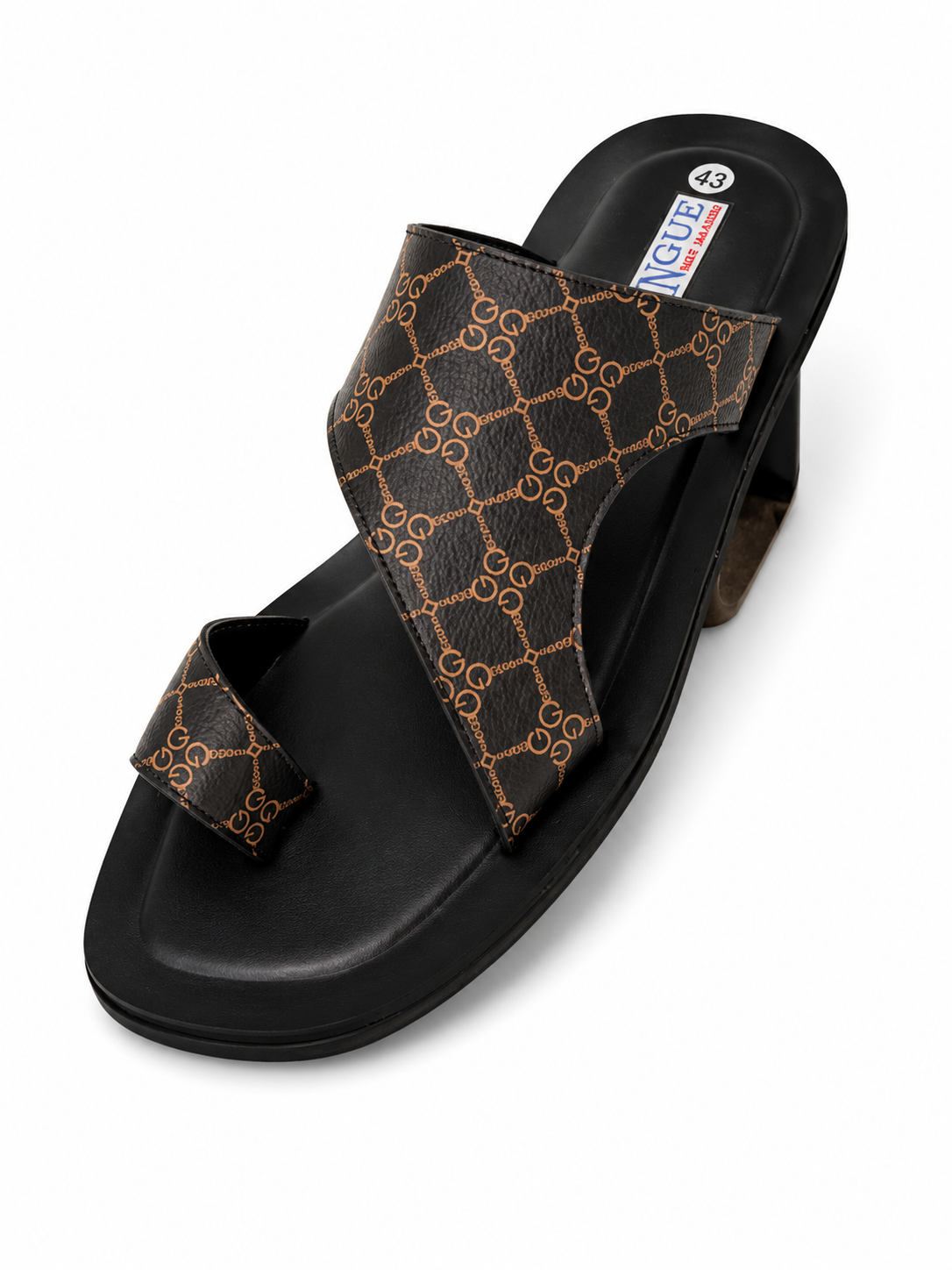 Sandale noire à motif