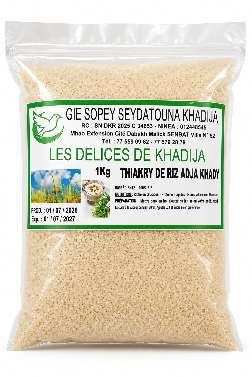 Sac de riz thiakry de Khadija