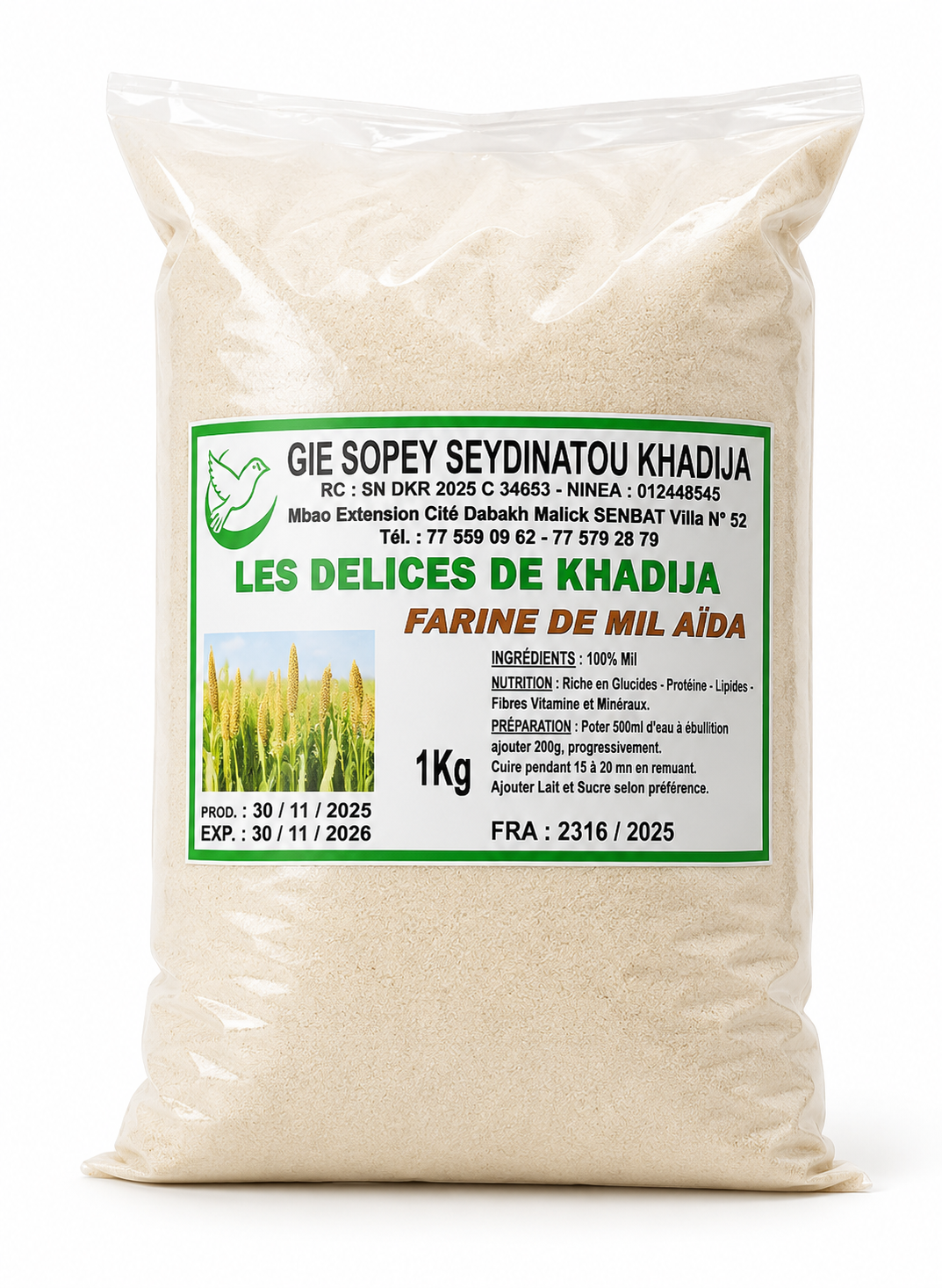 Sac de farine de mil Aïda