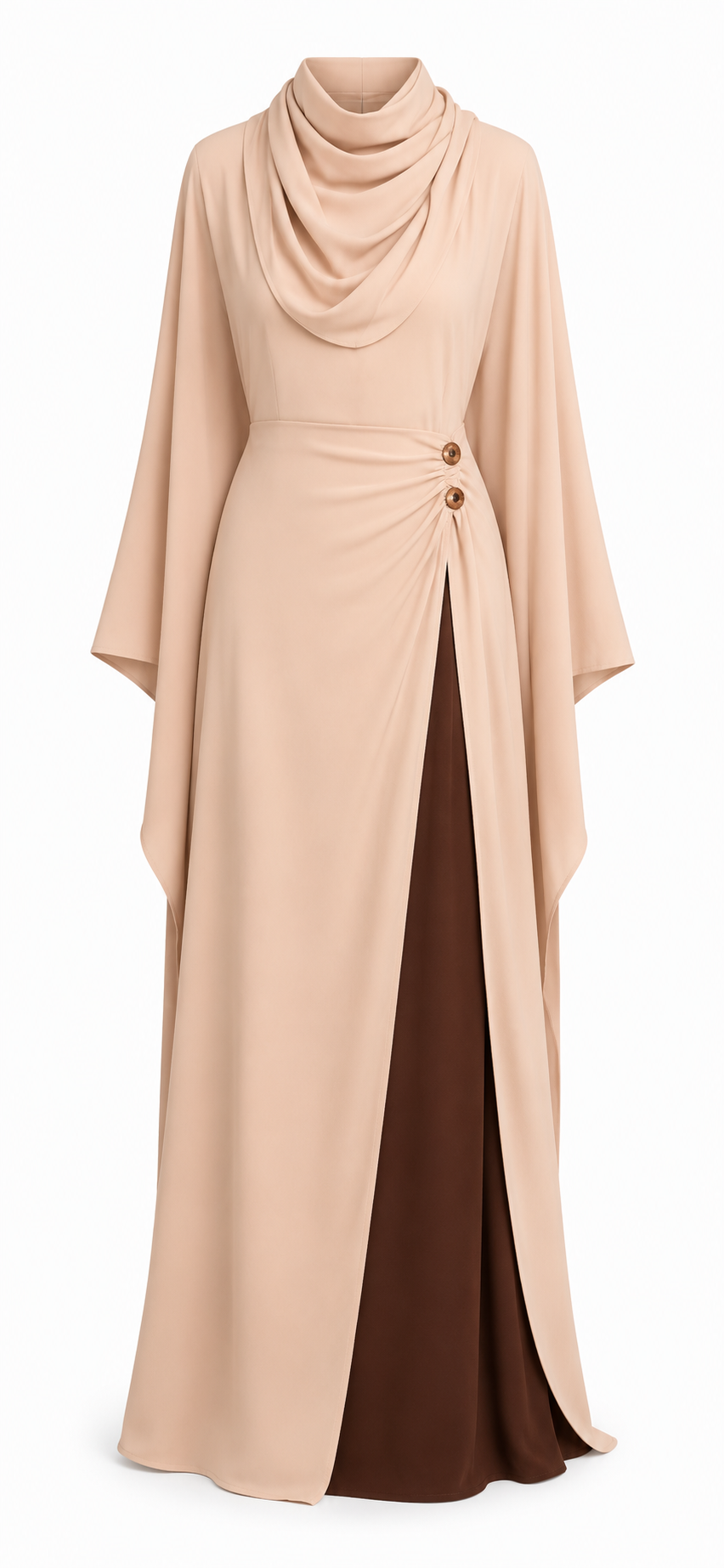 Robe beige drapée