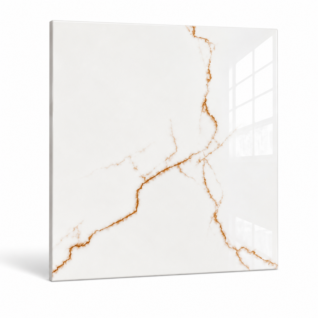 Carreau en marbre blanc brillant