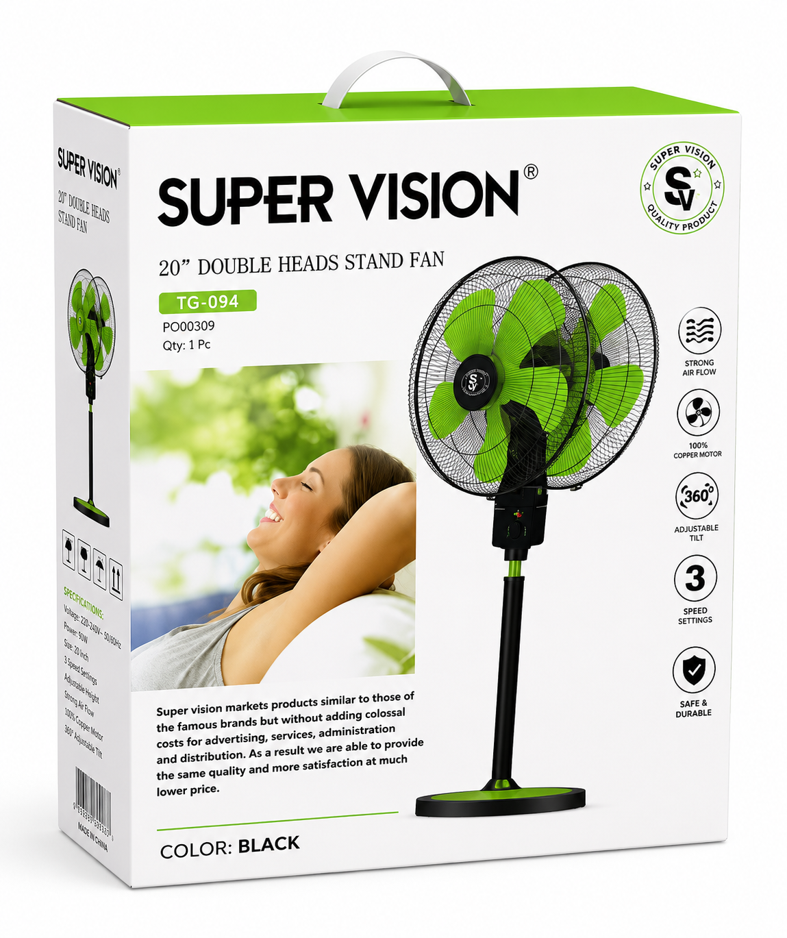 ventilateur double tête