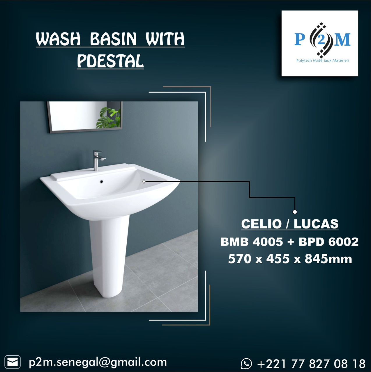 Lavabo sur Pied – Élégance et Fonctionnalité pour Votre Salle de Bain – Image 2