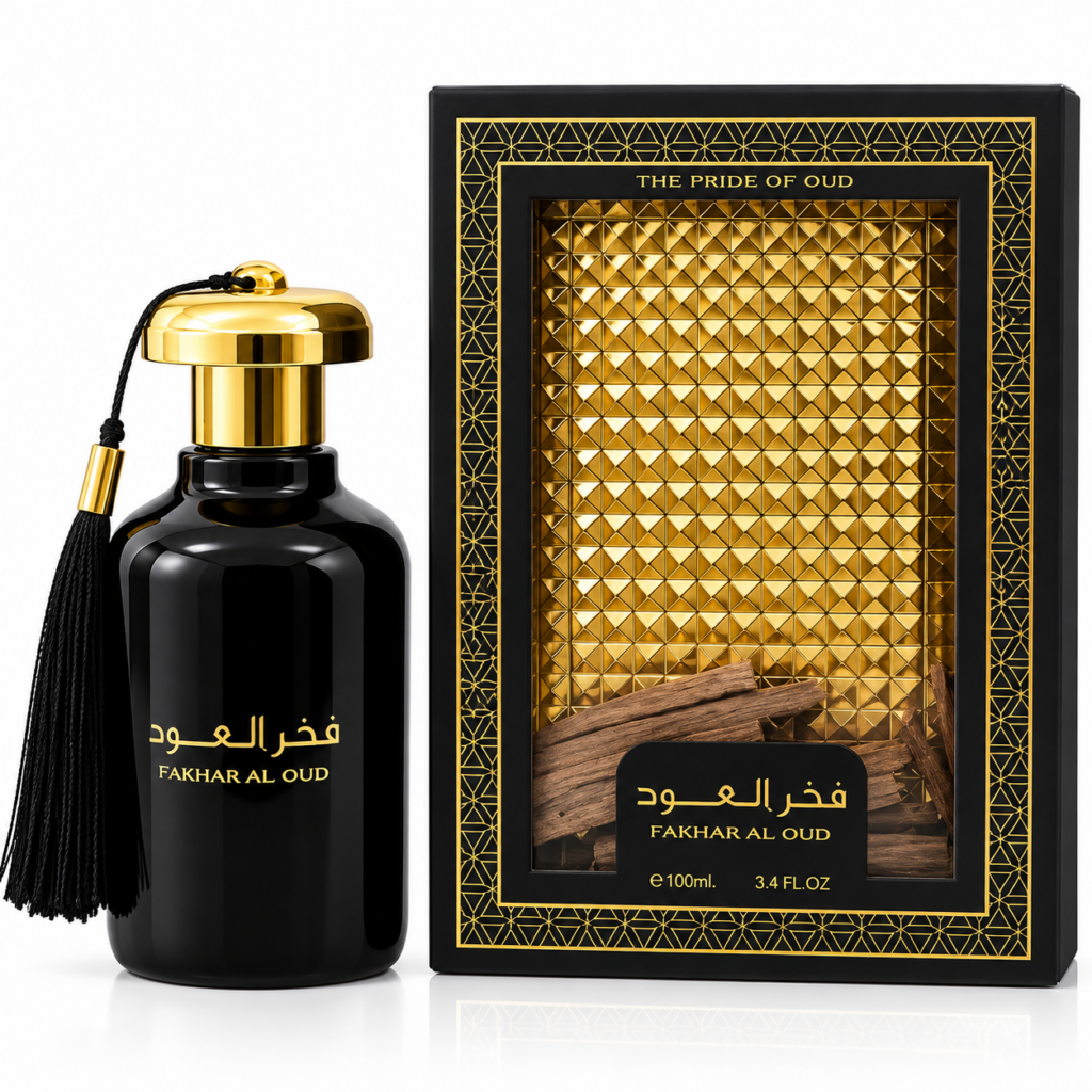 Flacon Fakhâr Al Oud et écrin doré