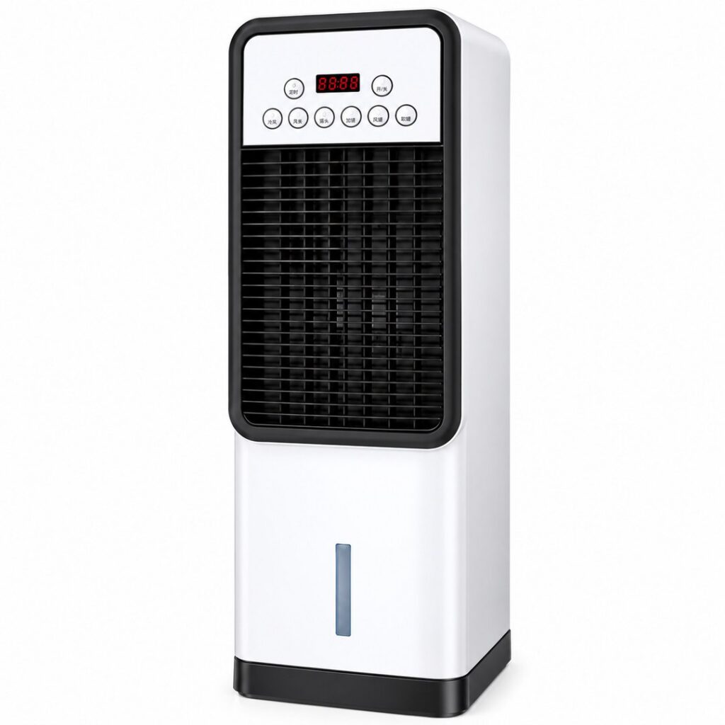 Rafraîchisseur d’air mobile avec écran digital – Blanc et Noir