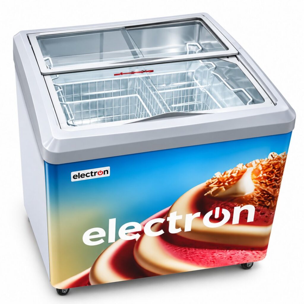 Congélateur vitrine Electron à portes vitrées coulissantes